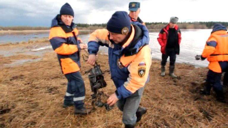 Поисковая операция на месте крушения Ми-8 в Приангарье