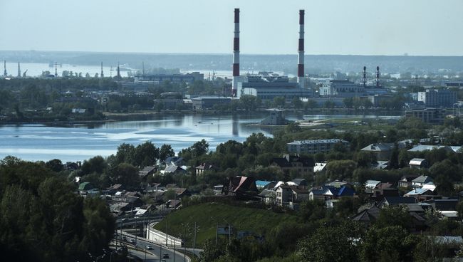 Вид на город из здания Международного Центра в Казани. Архивное фото Вид на город из здания Международного Центра в Казани. Архивное фото