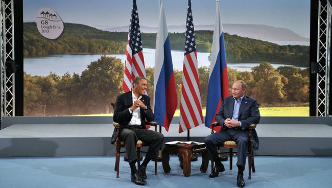 В.Путин встретился с Б.Обамой в рамках саммита G8 В.Путин встретился с Б.Обамой в рамках саммита G8