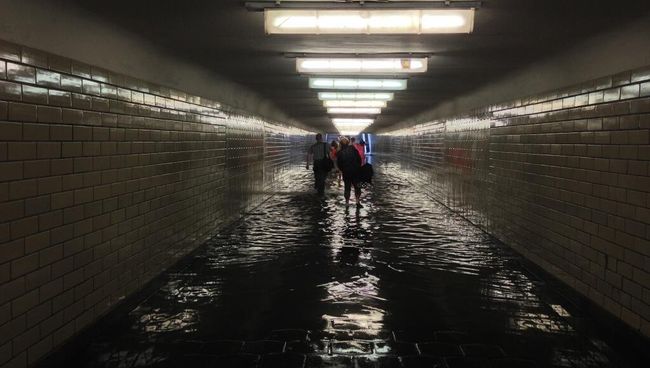 Последствия ливня в метро Ясенево Последствия ливня в метро Ясенево