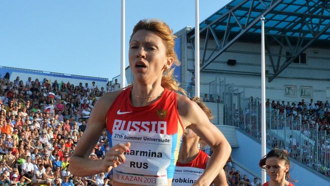 Екатерина Шармина (Россия) в финальном забеге на 1500 м
