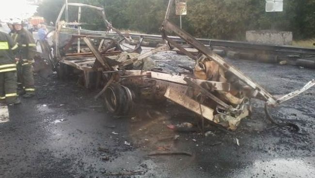 Возгорание ГАЗели с газовыми баллонами