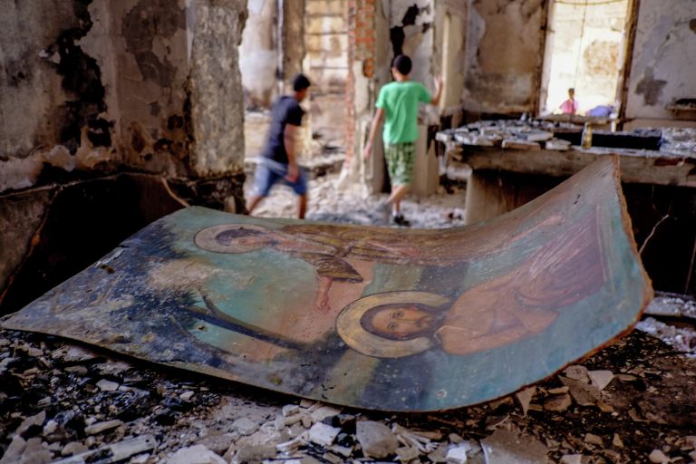 Сожженные коптские храмы в провинции Минья в Египте Сожженные коптские храмы в провинции Минья в Египте
