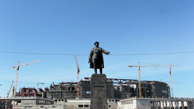 Строительство стадиона Зенит Арена в Петербурге. Архивное фото Строительство стадиона Зенит Арена в Петербурге. Архивное фото