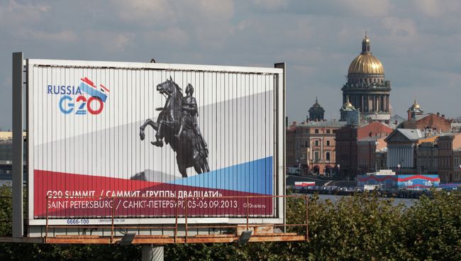 Санкт-Петербург перед началом саммита Группы двадцати. Архив Санкт-Петербург перед началом саммита Группы двадцати. Архив