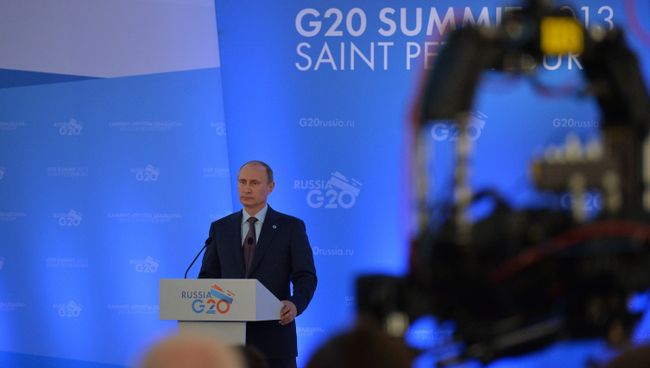 Пресс-конференция В. Путина по итогам встречи лидеров Группы двадцати Пресс-конференция В. Путина по итогам встречи лидеров Группы двадцати