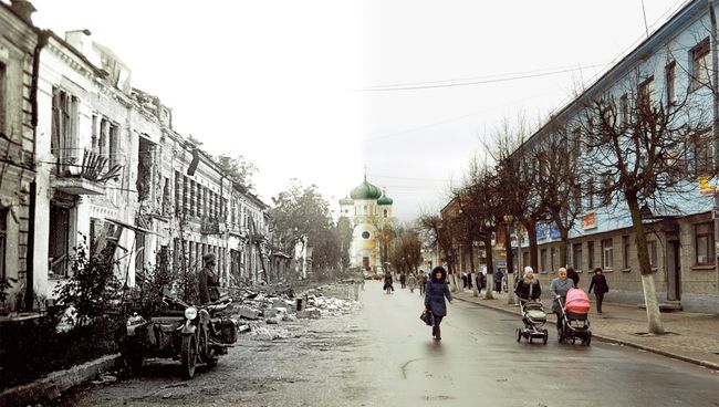 Гатчина 1942-2011 гг. Соборная улица. Гатчина 1942-2011 гг. Соборная улица.