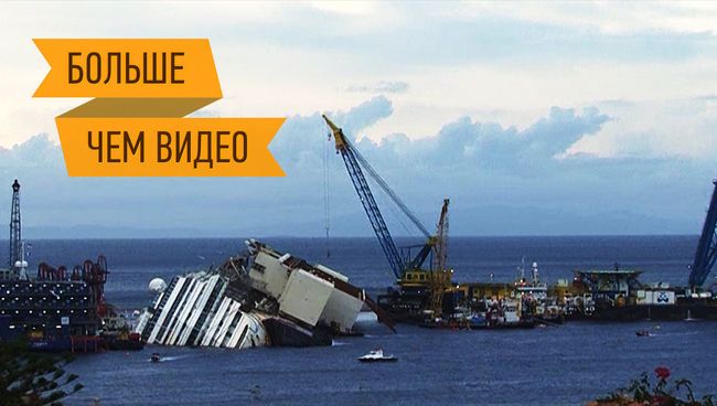 Трехдневная операция по подъему Costa Concordia со дна моря за 70 секунд Трехдневная операция по подъему Costa Concordia со дна моря за 70 секунд