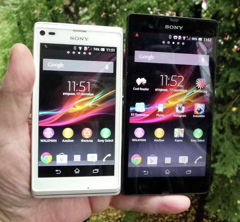 Смартфоны Sony Xperia: белый L и черный Z