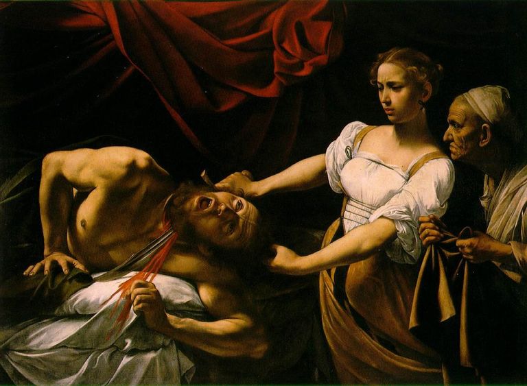Караваджо Юдифь, убивающая Олоферна. ок.1598-1599 Караваджо Юдифь, убивающая Олоферна. ок.1598-1599