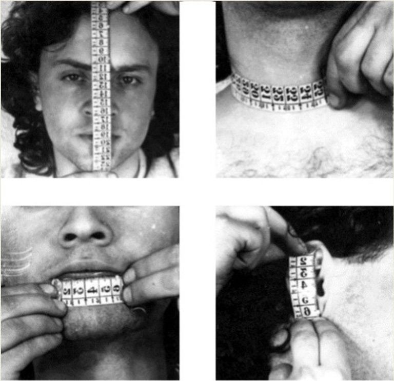Jordi Benito, Equivalents dimensions of several parts of the body, 1973 Jordi Benito, Equivalents dimensions of several parts of the body, 1973