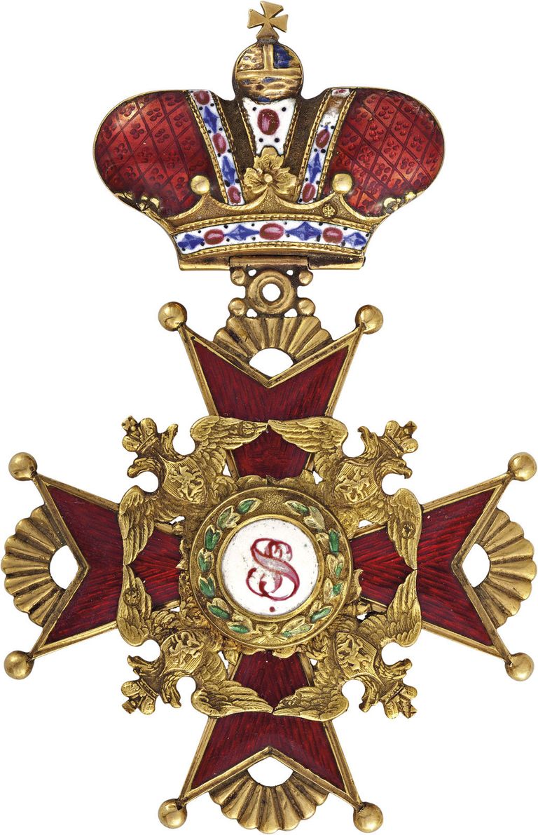 Знак ордена Святого Станислава II степени с Императорской короной Знак ордена Святого Станислава II степени с Императорской короной