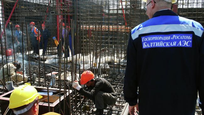 Строительство Балтийской атомной станции. Архивное фото Строительство Балтийской атомной станции. Архивное фото