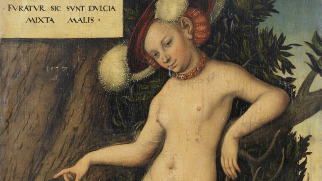 Картина немецкого мастера XVI века Лукаса Кранаха Старшего Венера и Амур, 1537 год