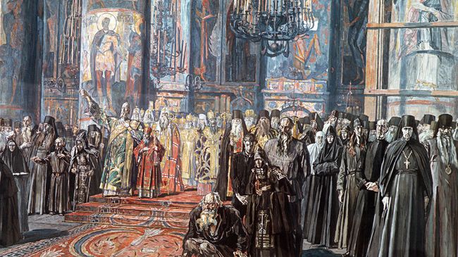 Павел Корин. Эскиз Реквием к картине Русь уходящая. 1935-1959 гг. Павел Корин. Эскиз Реквием к картине Русь уходящая. 1935-1959 гг.