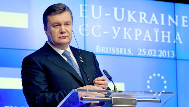 Президент Украины Виктор Янукович на XVI саммите Украина - Европейский Союз в Брюсселе.