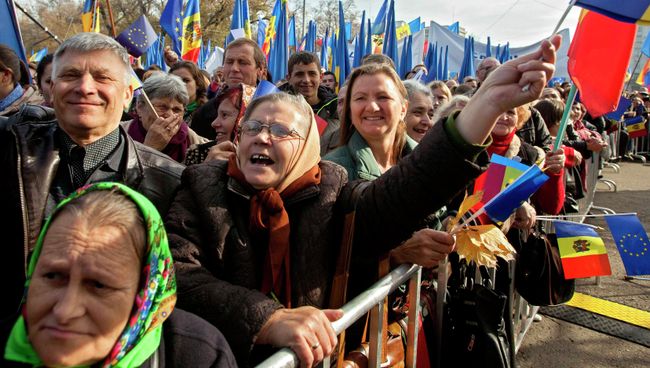 Митинг за интеграцию с ЕС в Кишиневе, Молдова Митинг за интеграцию с ЕС в Кишиневе, Молдова