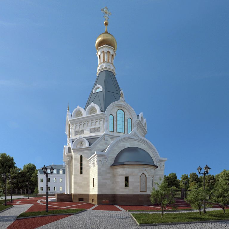 Трехмерная модель будущего храма и приходского центра РПЦ в Страсбурге Трехмерная модель будущего храма и приходского центра РПЦ в Страсбурге