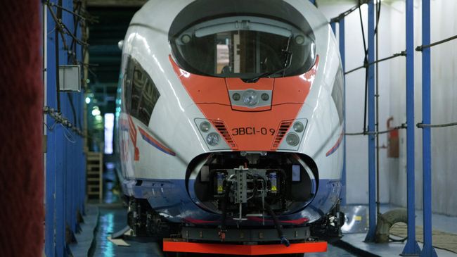 Новый состав поезда Сапсан в моторвагонном депо Металлострой Новый состав поезда Сапсан в моторвагонном депо Металлострой