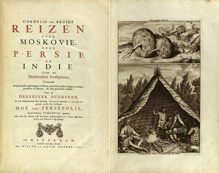 Первое издание 1711 года знаменитого Путешествия в Московию, Персию и Индию Корнелиса де Брюйн