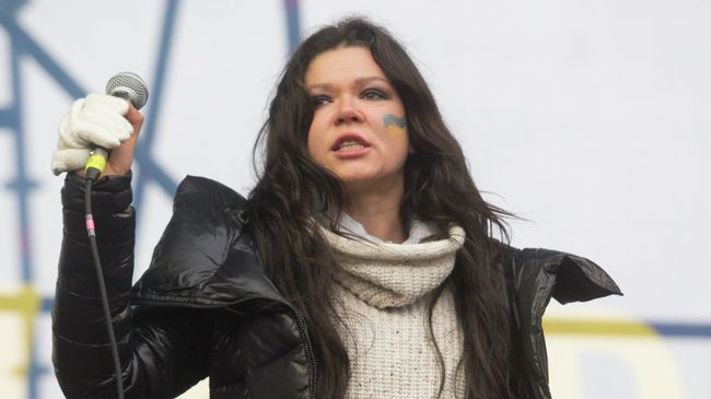 Певица Руслана на митинге. Архивное фото Певица Руслана на митинге. Архивное фото