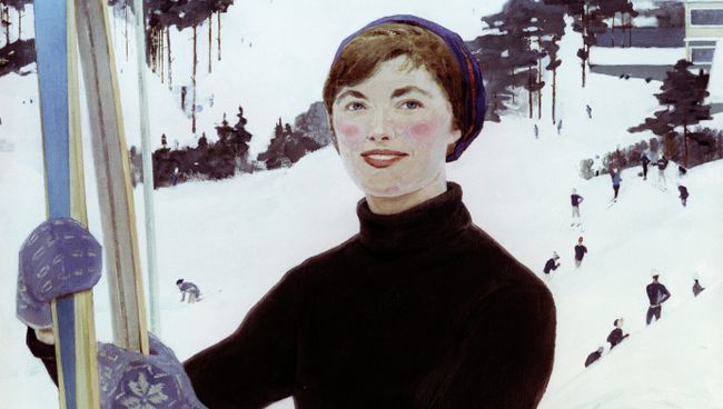 Картина Девушка с лыжами художника Петра Иосифовича Смукровича (1878-1941)