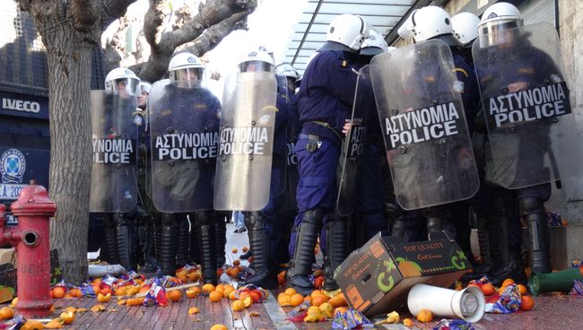 Митинг фермеров в Афинах. Архивное фото Митинг фермеров в Афинах. Архивное фото