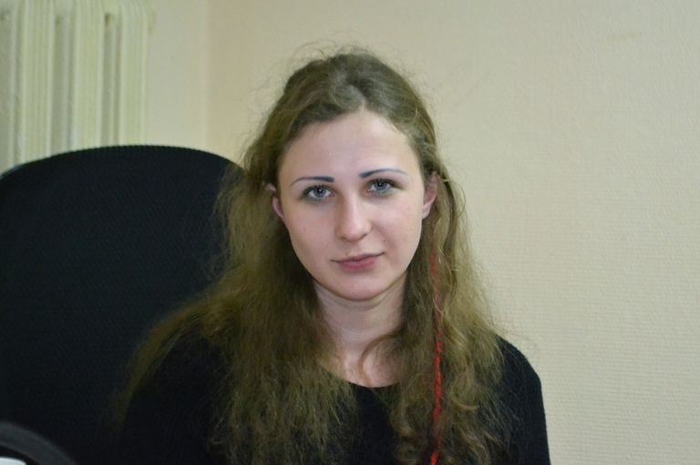 Участница группы Pussy Riot Мария Алехина в офисе общественной организации Комитет против пыток