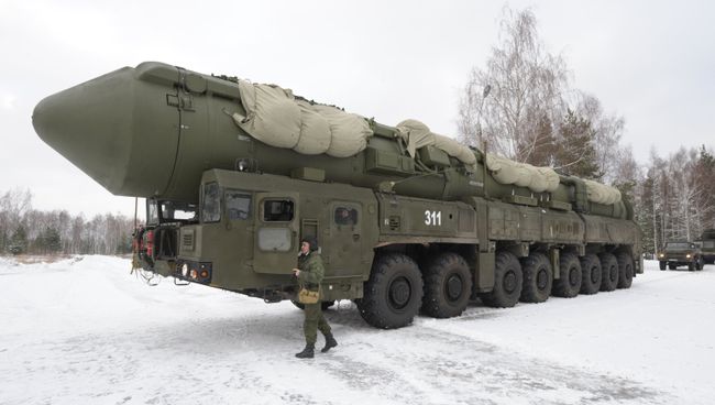 Подвижный грунтовый ракетный комплекс Ярс. Архивное фото Подвижный грунтовый ракетный комплекс Ярс. Архивное фото