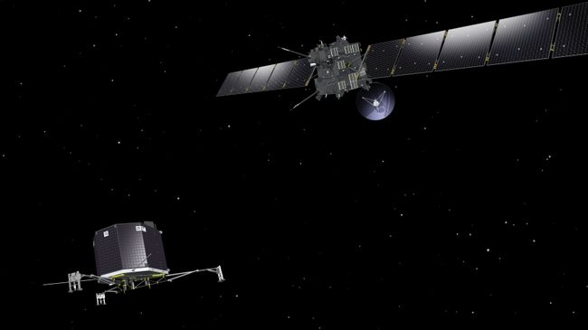 Зонд Rosetta развертывает посадочный модуль Philae на комете