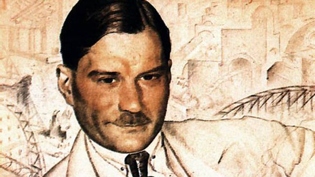 Борис Кустодиев. Портрет Евгения Замятина. 1923 год