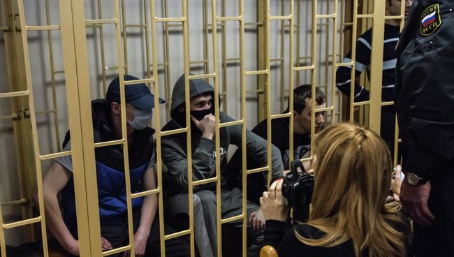 Подсудимые по делу приморских партизан Максим Кириллов, Александр Ковтун, Алексей Никитин. Архивное фото