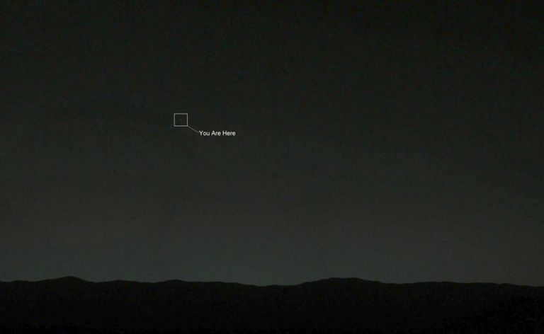 Земля на снимке Curiosity с аннотацией для землян