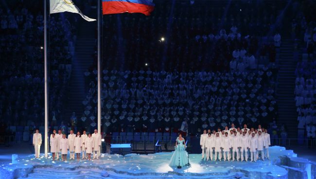 Оперная певица Анна Нетребко выступает на церемонии открытия XXII зимних Олимпийских игр в Сочи. Оперная певица Анна Нетребко выступает на церемонии открытия XXII зимних Олимпийских игр в Сочи.