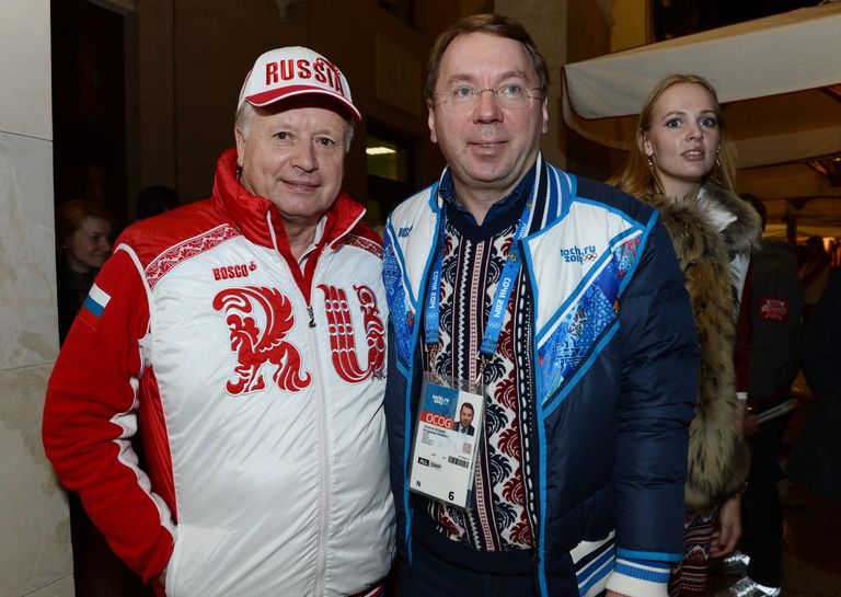 Почетный президент Олимпийского комитета России Леонид Тягачев и управляющий делами президента РФ Владимир Кожин в корпоративном доме Боско Почетный президент Олимпийского комитета России Леонид Тягачев и управляющий делами президента РФ Владимир Кожин в корпоративном доме Боско