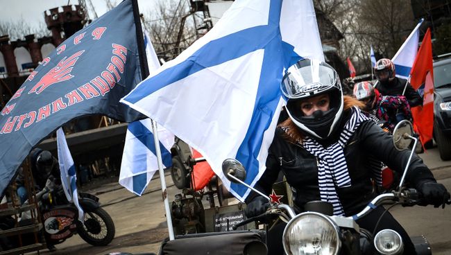 Акция Ночных волков в поддержку жителей Крыма