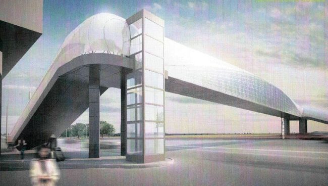 Проект пешеходного моста над Красным проспектом в Новосибирске