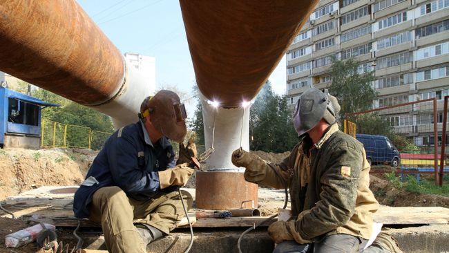Замена труб на теплотрассе Замена труб на теплотрассе