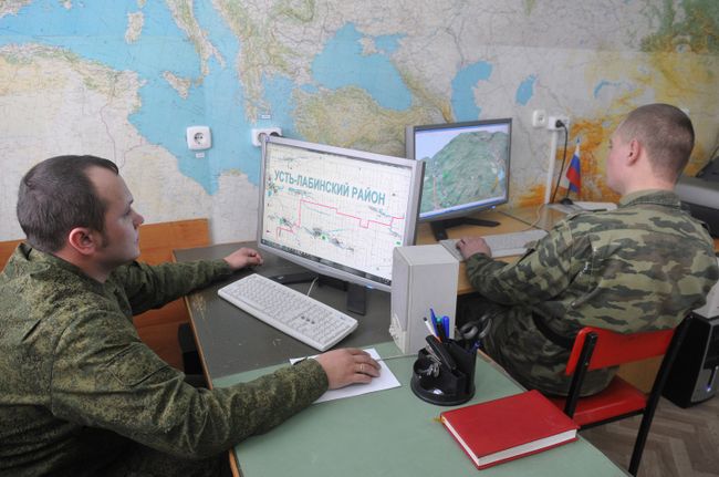 Работа топографической службы Южного военного округа