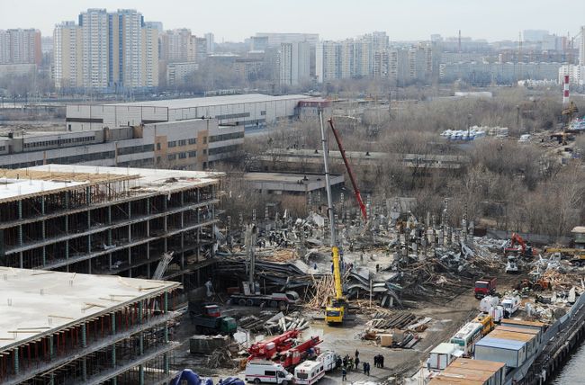 Обрушение строящегося здания на юге Москвы