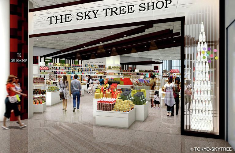 Торговая зона в здании телебашни Sky Tree Торговая зона в здании телебашни Sky Tree
