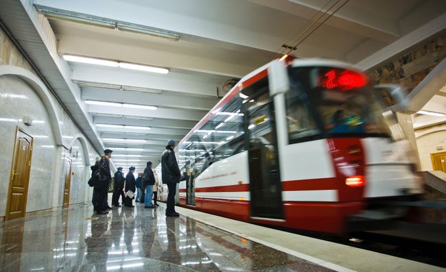 Работа метротрама в Волгограде