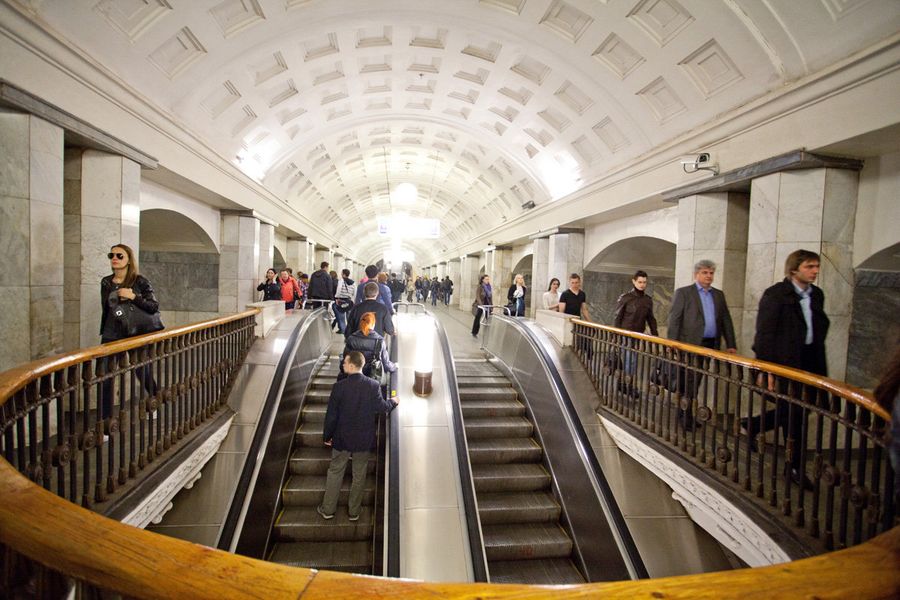 Станция Охотный ряд Московского метрополитена. Архивное фото Станция Охотный ряд Московского метрополитена. Архивное фото