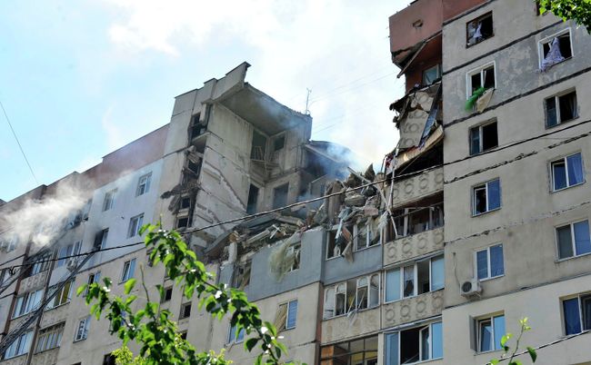 Взрыв в девятиэтажном доме в украинском Николаеве Взрыв в девятиэтажном доме в украинском Николаеве