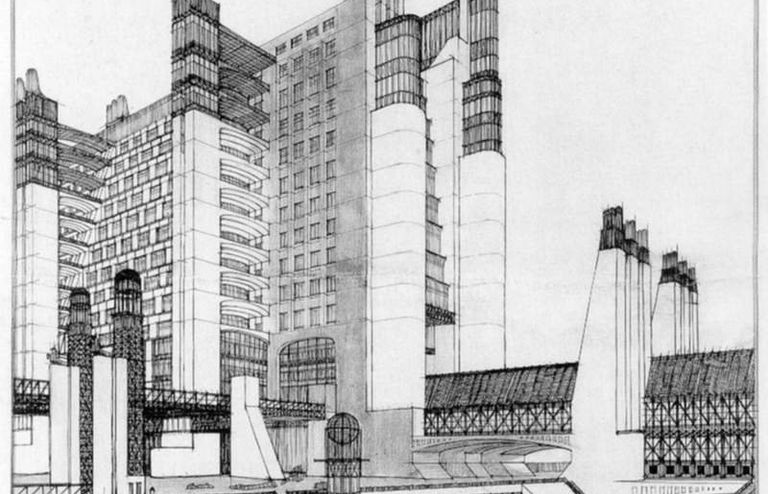 Рисунок города будущего Антонио Сант-Элиа Рисунок города будущего Антонио Сант-Элиа
