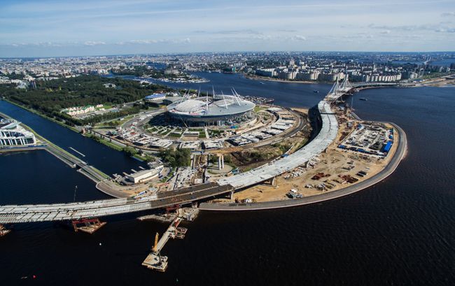 Строительство стадиона Зенит-Арена в Санкт-Петербурге