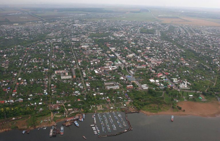 Вид на город Чистополь в Татарстане