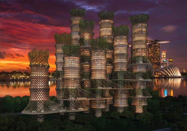Проект небоскреба из бамбука от CRG Architects в Сингапуре Проект небоскреба из бамбука от CRG Architects в Сингапуре