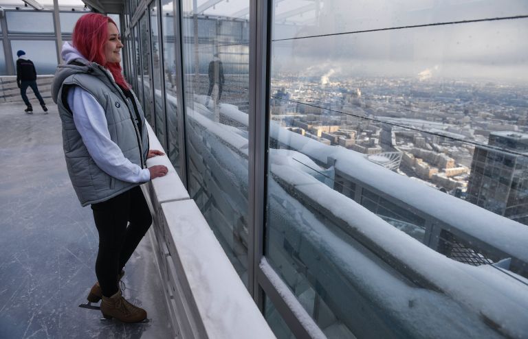 Открытие катка на крыше башни Око ММДЦ Москва-Сити