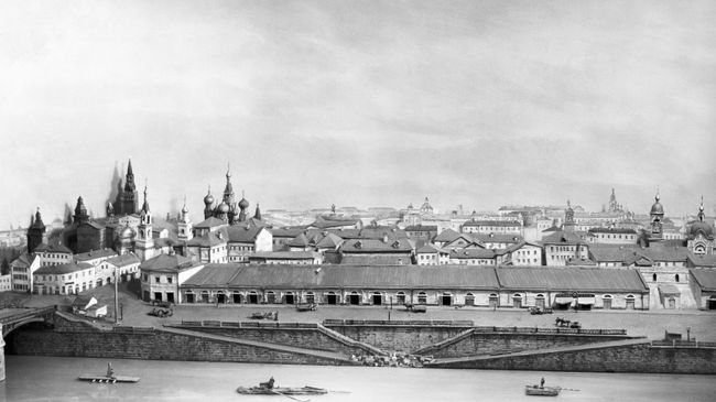 Макет общего вида Зарядья с Москвы-реки Макет общего вида Зарядья с Москвы-реки